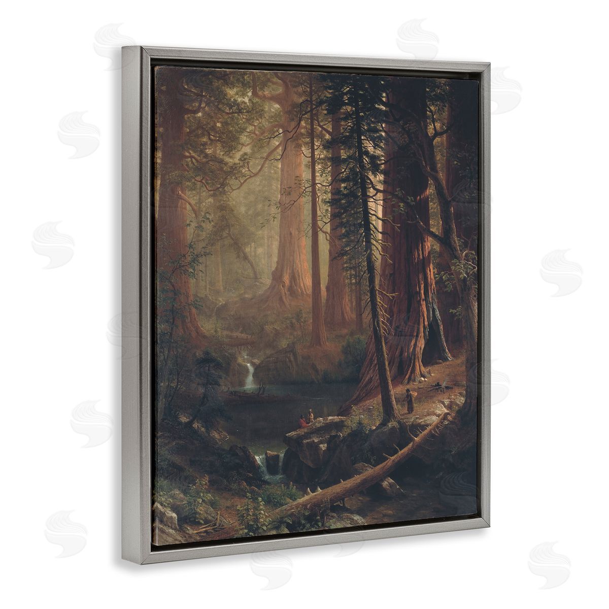 one1000paintings Classic Trees of California Gray Floating Frame Canvas Wall Art Print