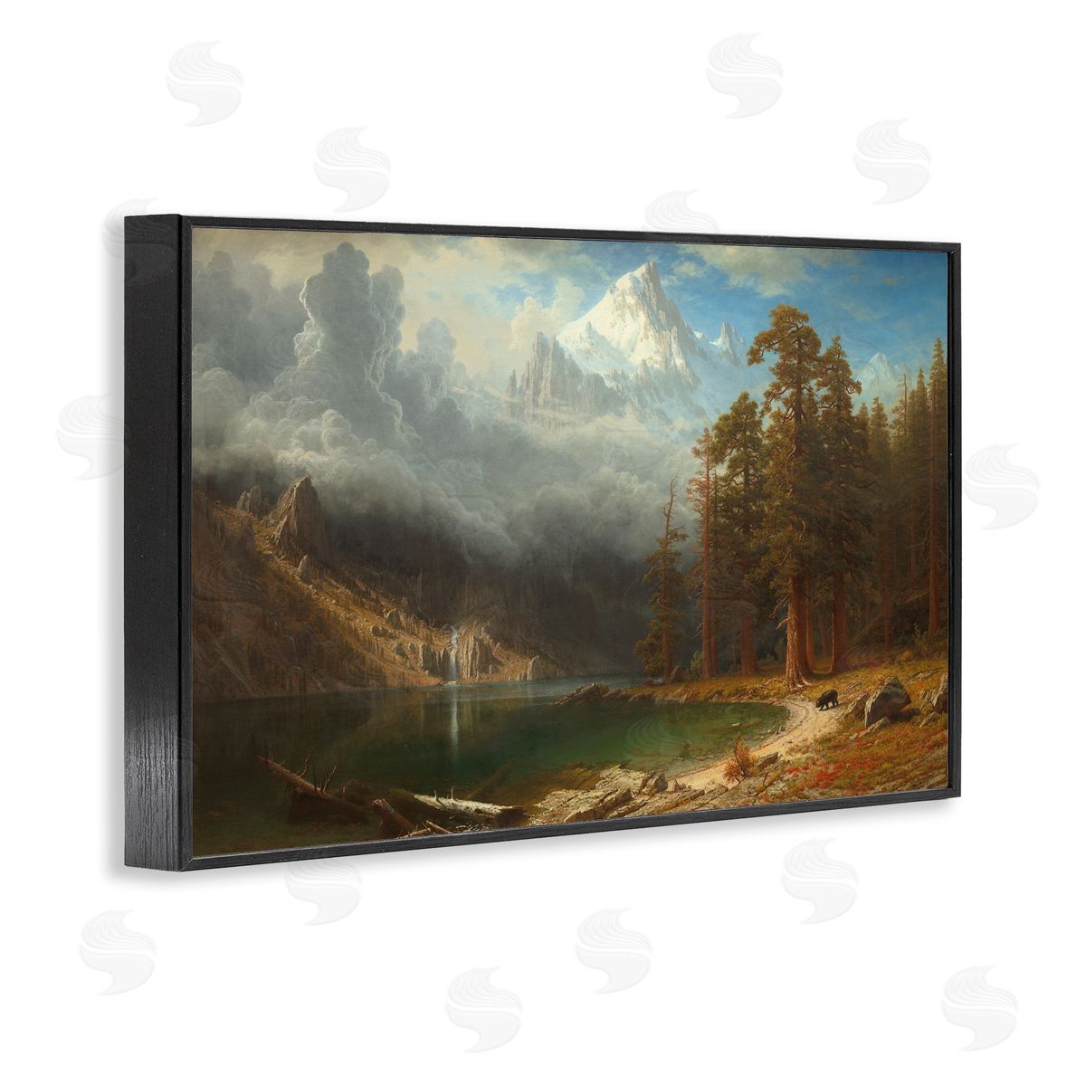 one1000paintings Classical Bierstadt Mount Corcoron Black Framed Giclee Wall Art Print