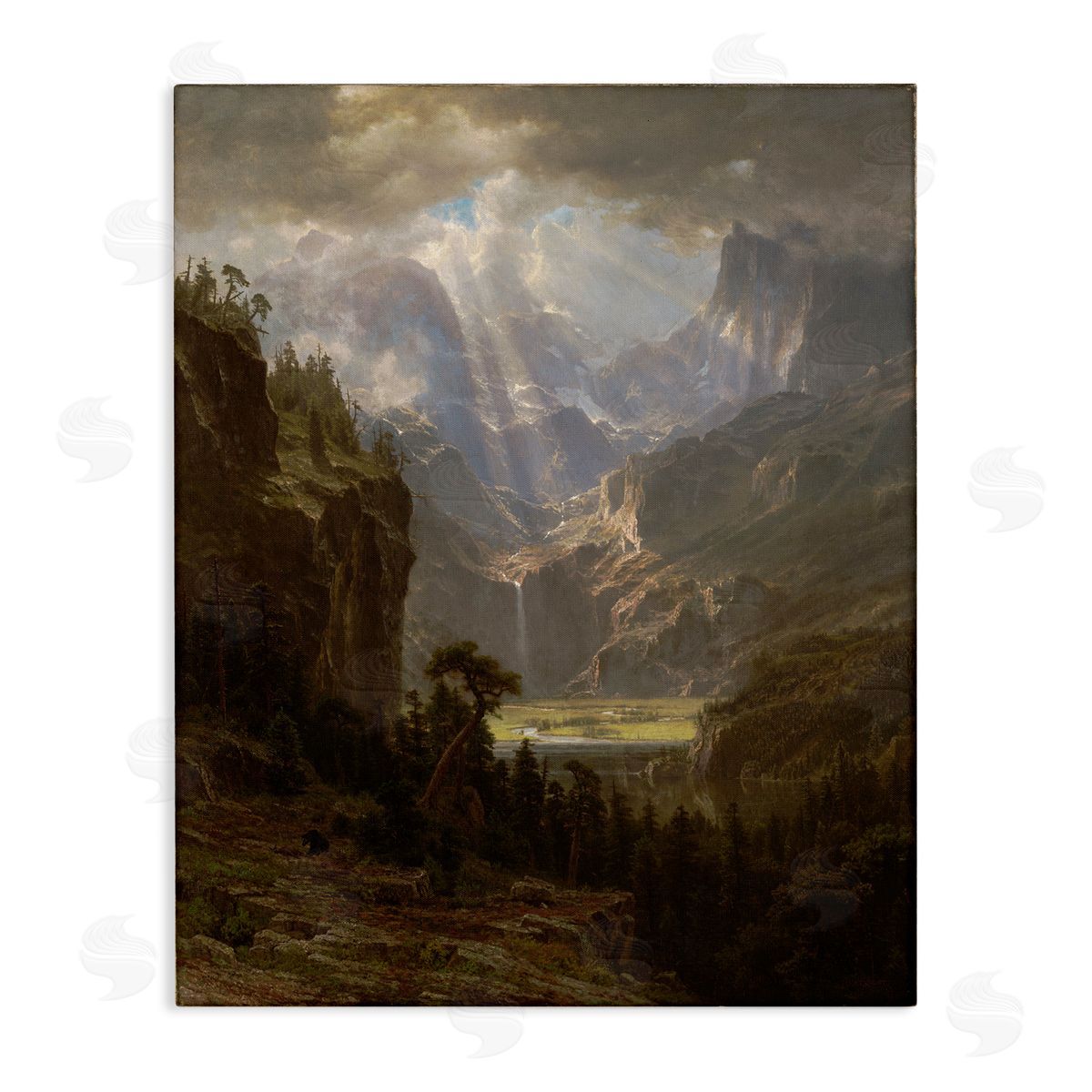 one1000paintings Classic Bierstadt Rocky Mountains Canvas Wall Art Print