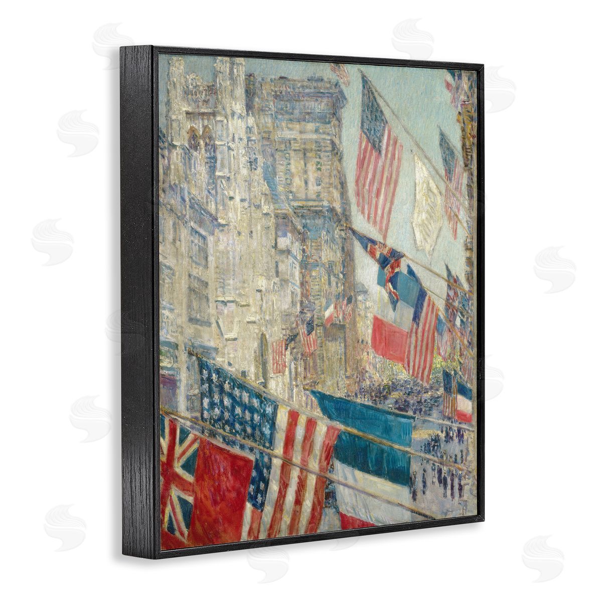 one1000paintings Classic Americana Flags Black Framed Giclee Wall Art Print
