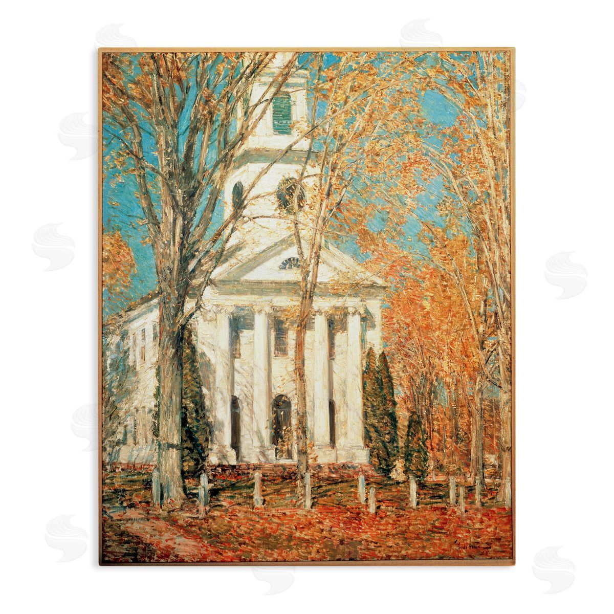 one1000paintings Classic Church At Old Lyme Canvas Wall Art Print