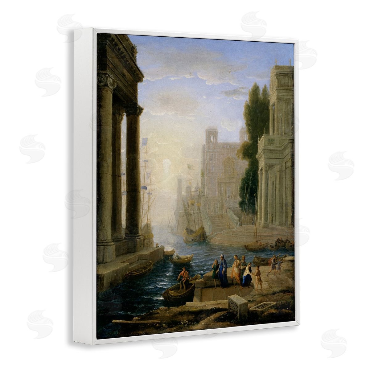 one1000paintings Classic Claude Landscape White Framed Giclee Wall Art Print