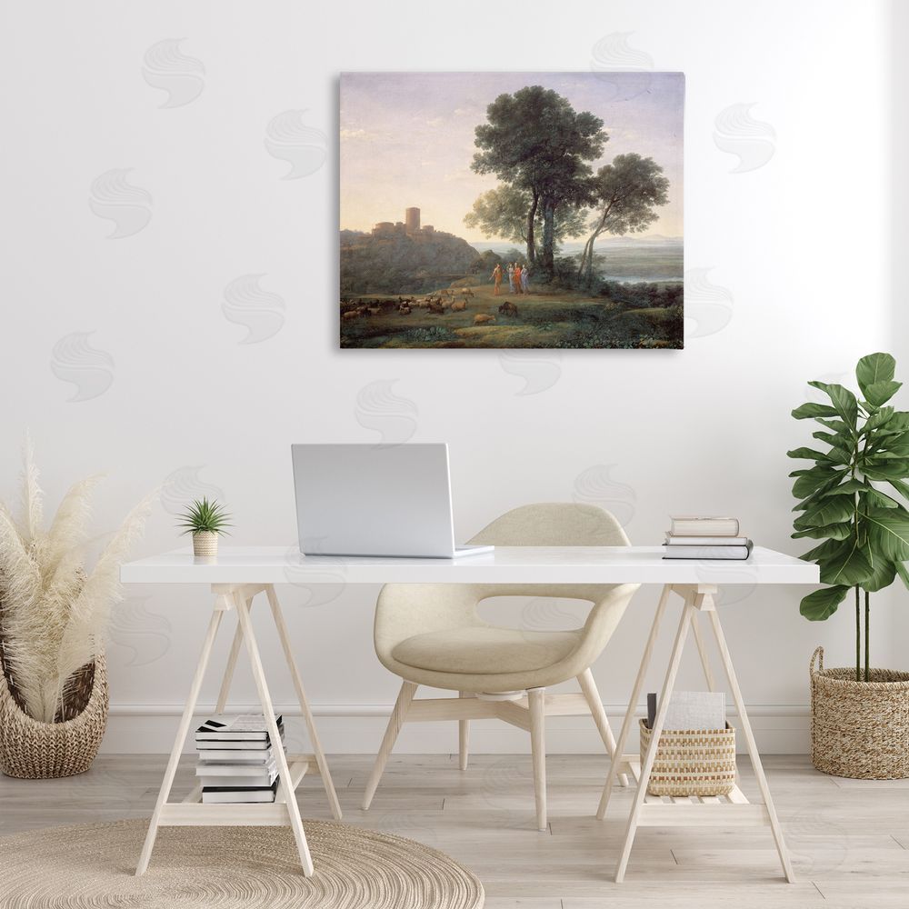 one1000paintings Classic Claude Rural Landscape Canvas Wall Art Print in Room
