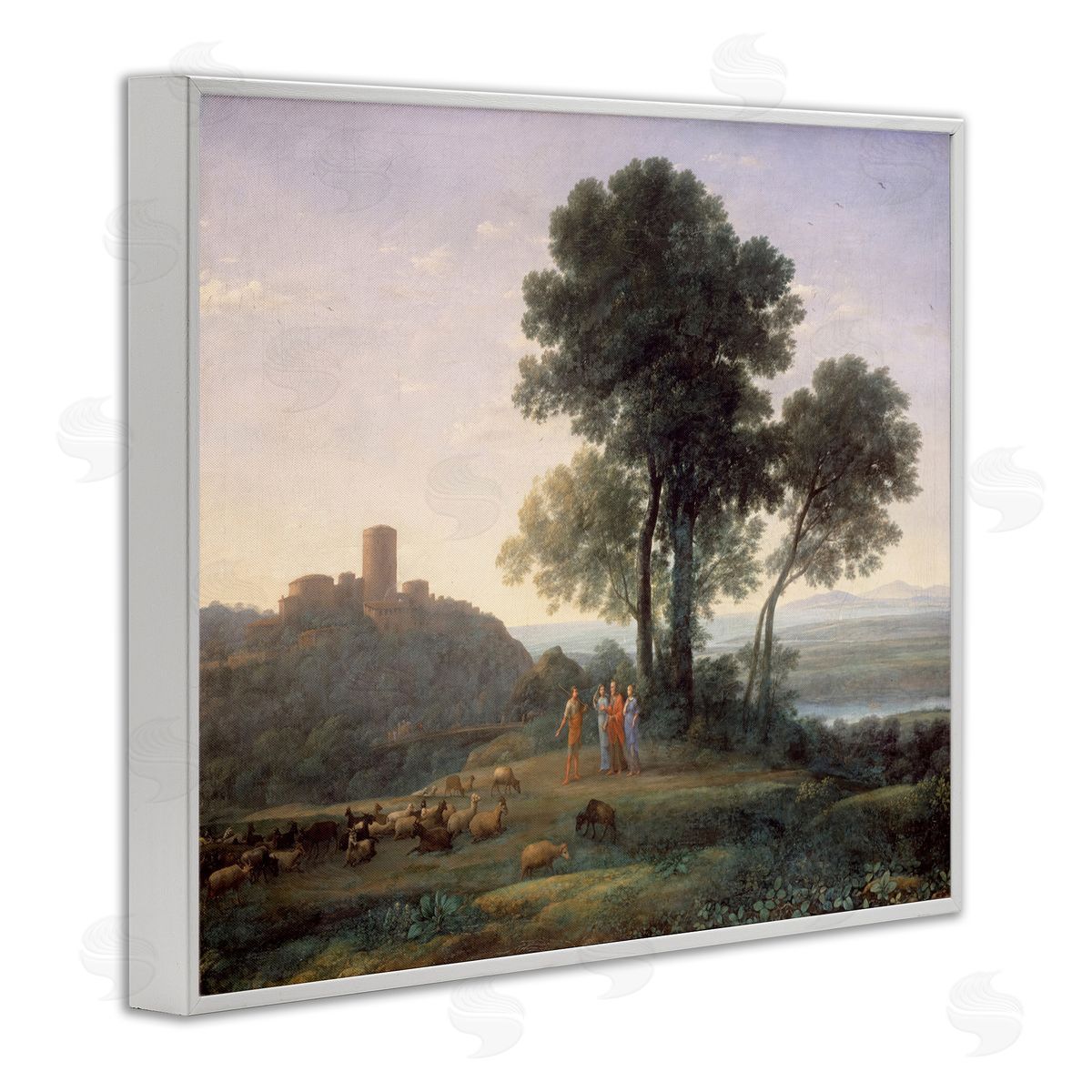 one1000paintings Classic Claude Rural Landscape White Framed Giclee Wall Art Print