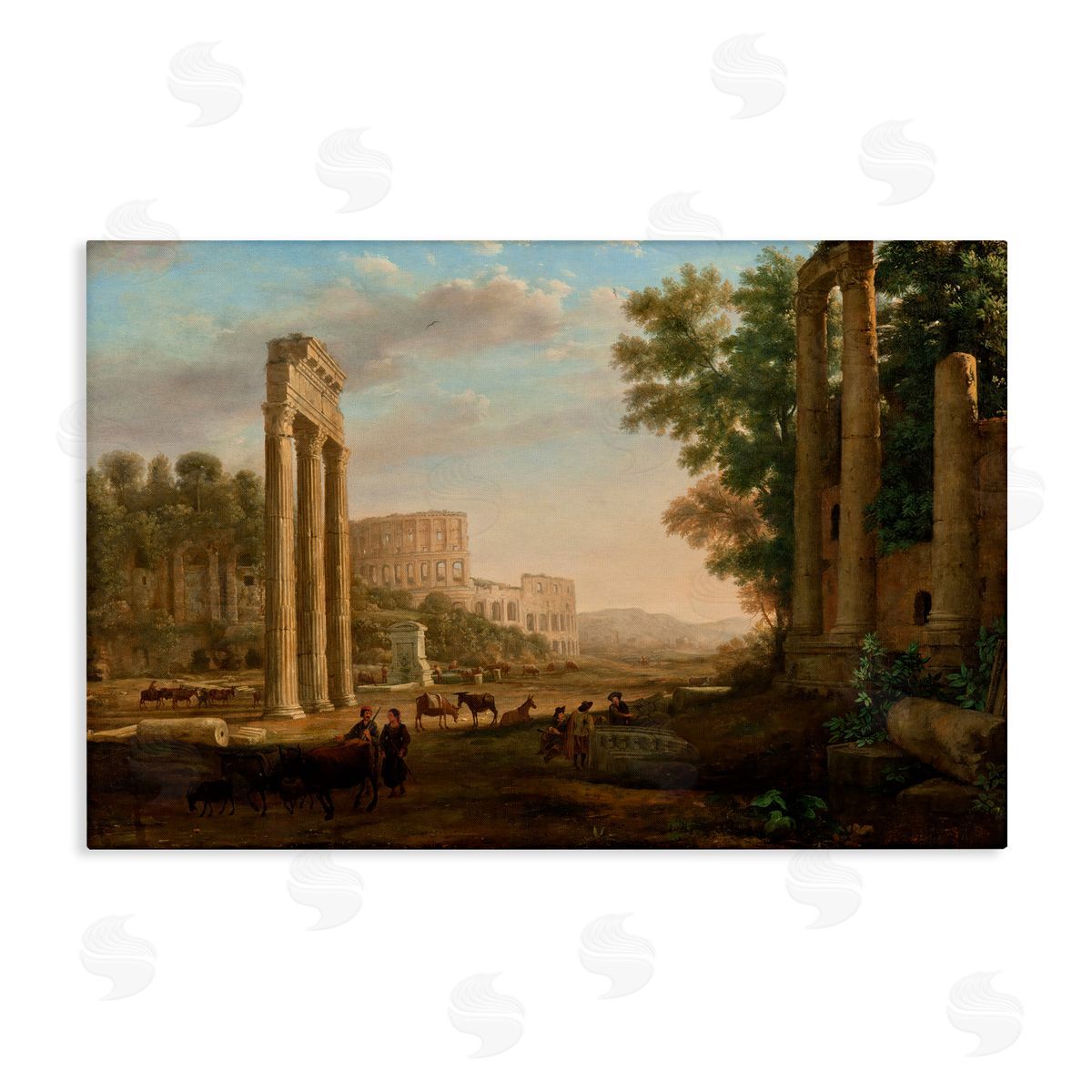 one1000paintings Classic Claud Ruins of Roman Forum Canvas Wall Art Print