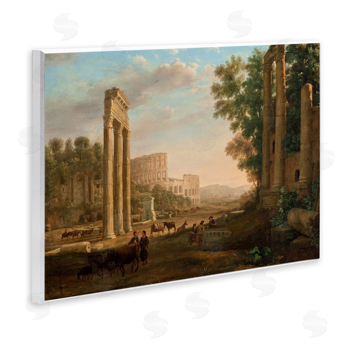 one1000paintings Classic Claud Ruins of Roman Forum Wooden Wall Plaque Art Print