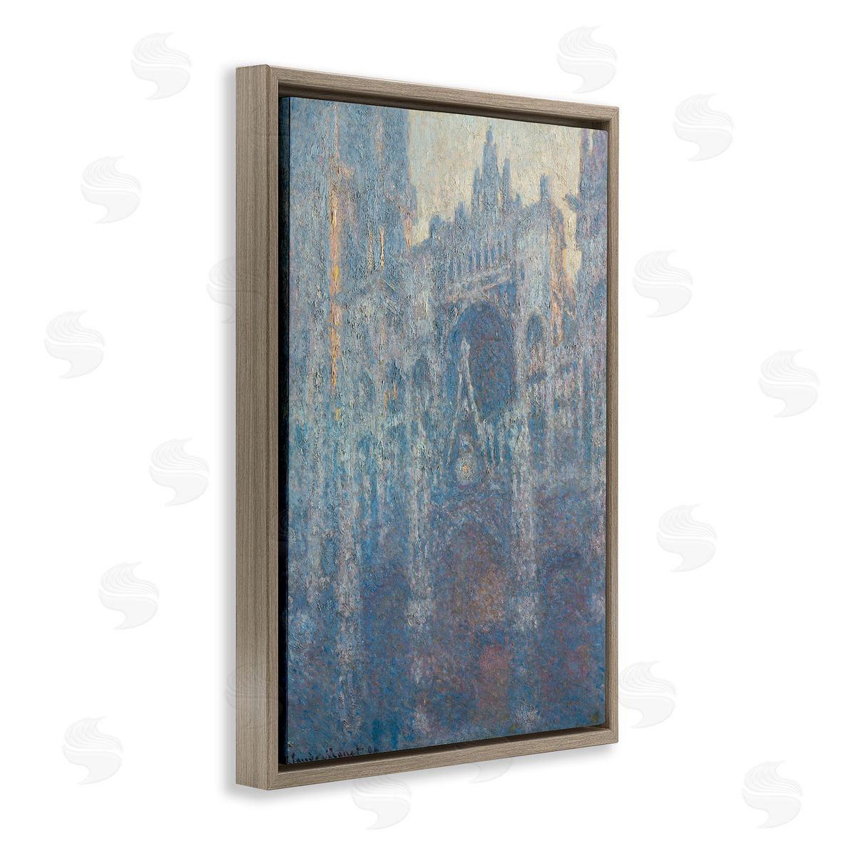 one1000paintings Classic Monet Cathedral in Morning Brown Floating Frame Canvas Wall Art Print