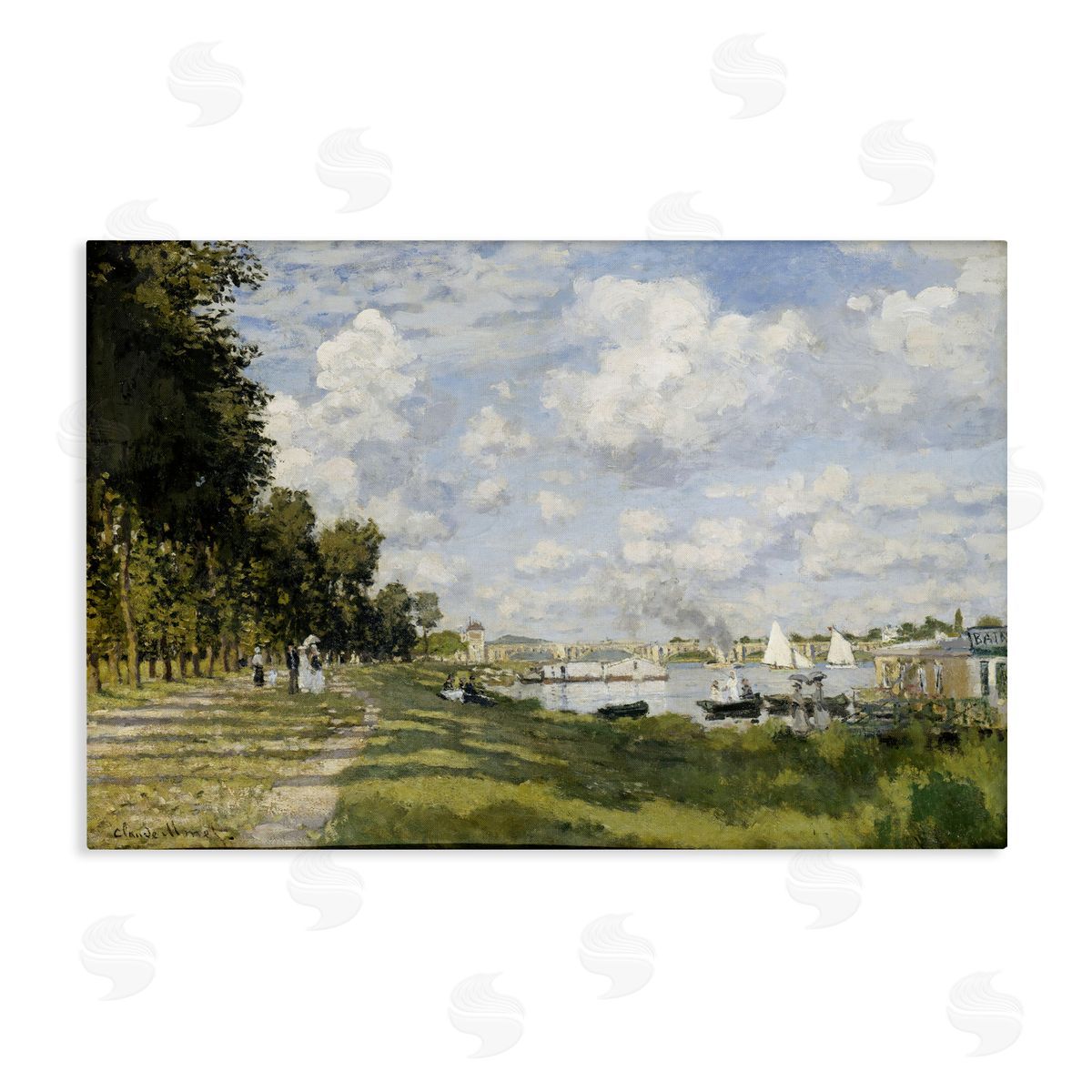 one1000paintings Classic Monet Bassin d'Argenteuil Canvas Wall Art Print