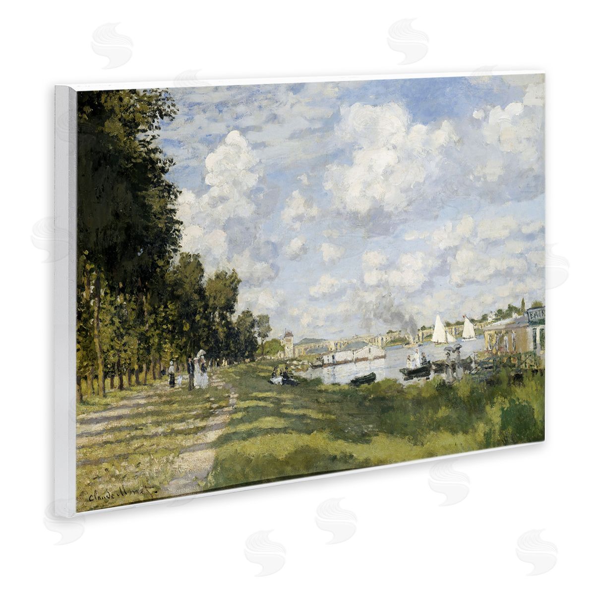 one1000paintings Classic Monet Bassin d'Argenteuil Wooden Wall Plaque Art Print
