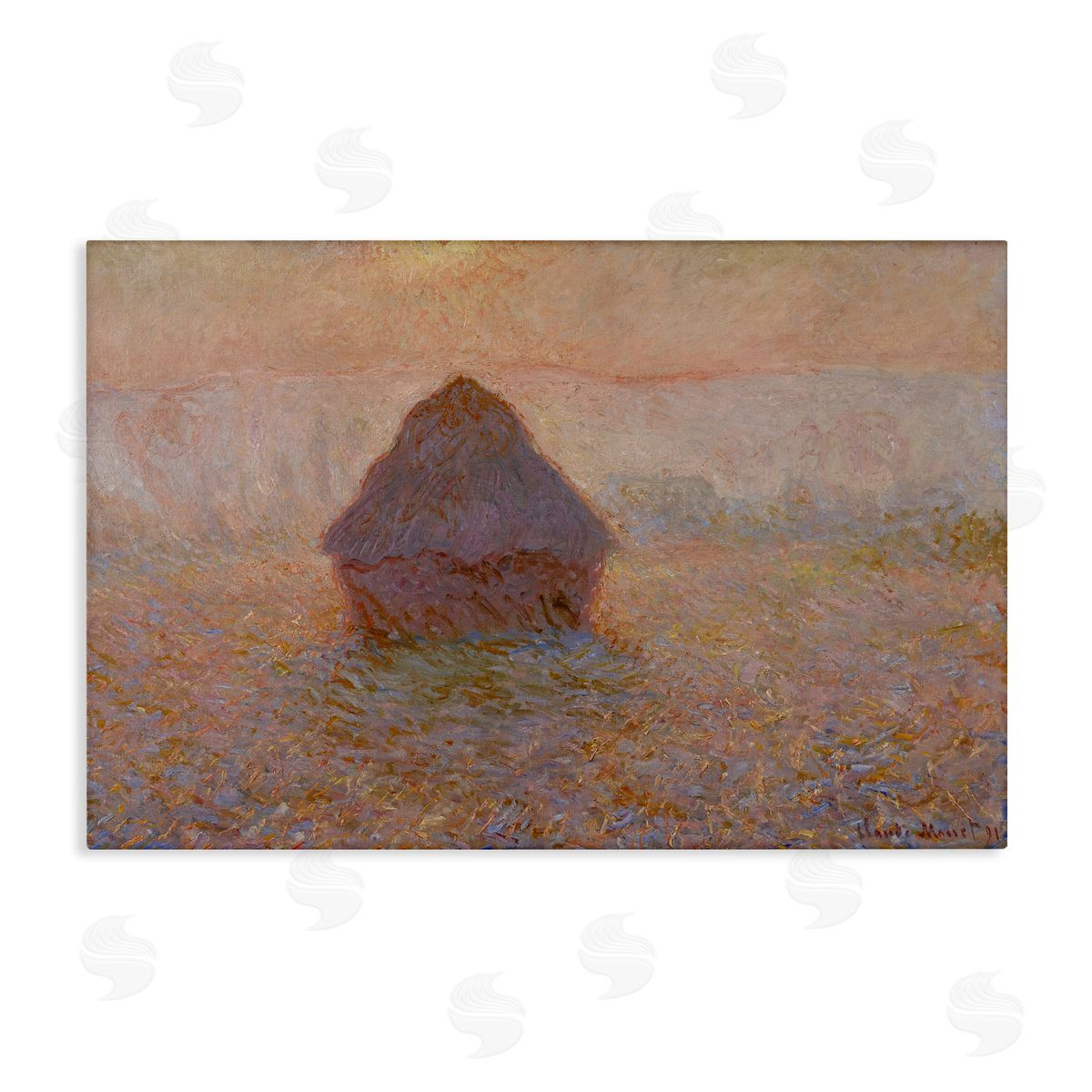 one1000paintings Classical Monet Grainstack Canvas Wall Art Print