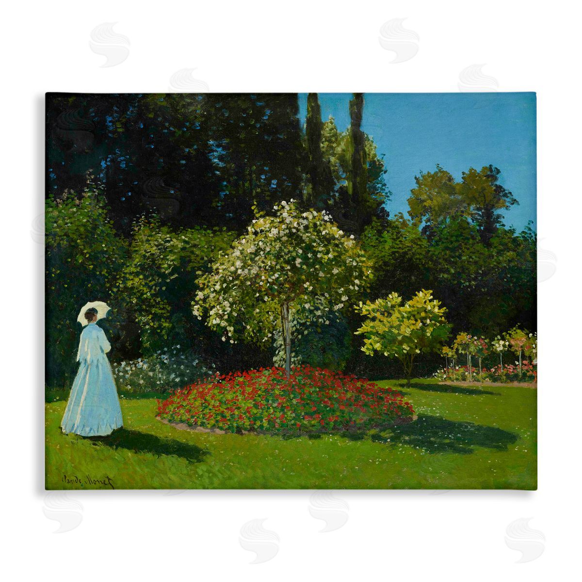 one1000paintings Classic Monet Lady in Garden Canvas Wall Art Print