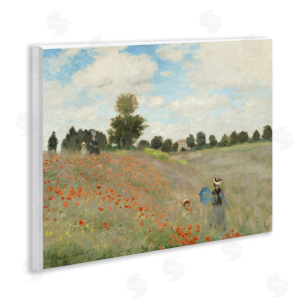 one1000paintings Classic Monet Poppy Field Wooden Wall Plaque Art Print
