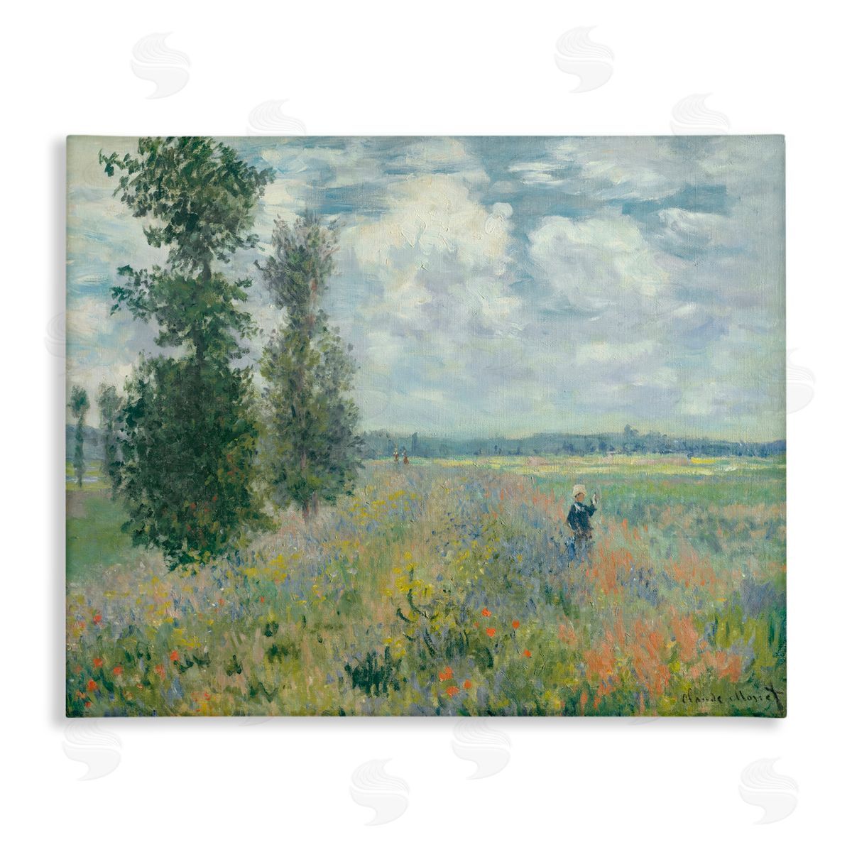 one1000paintings Classic Poppy Field Near Argenteuil Canvas Wall Art Print