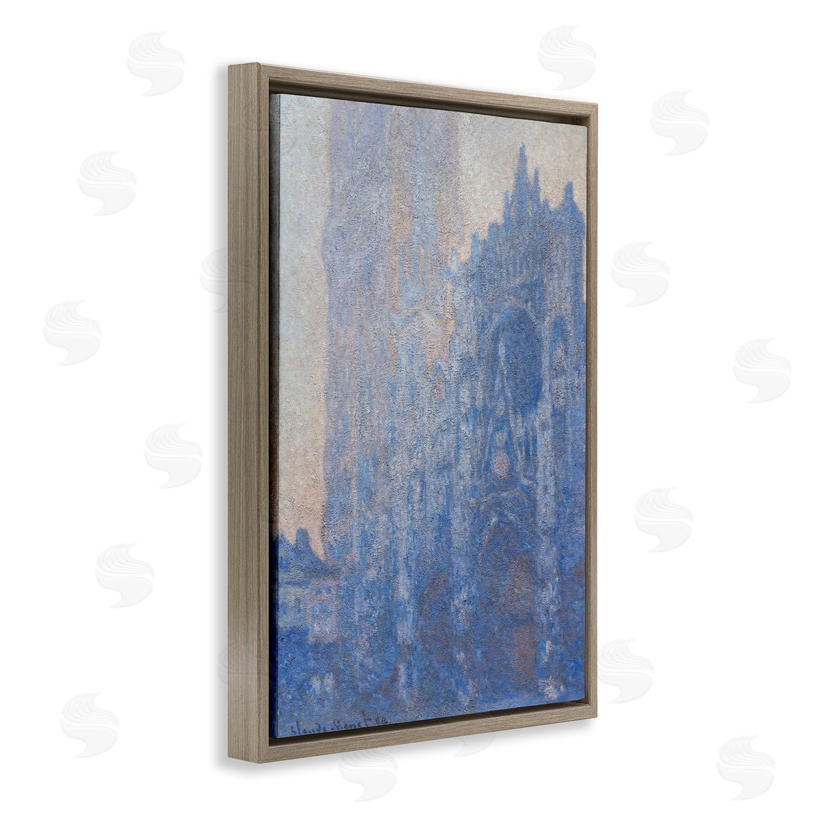one1000paintings Classic Cathedral Façade Brown Floating Frame Canvas Wall Art Print