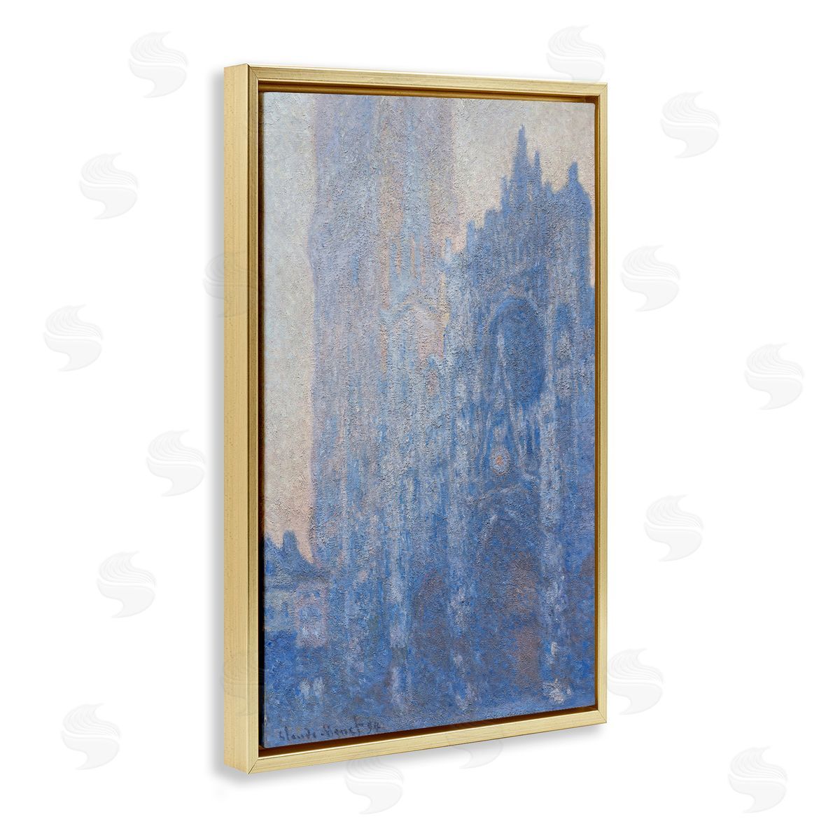 one1000paintings Classic Cathedral Façade Gold Floating Frame Canvas Wall Art Print