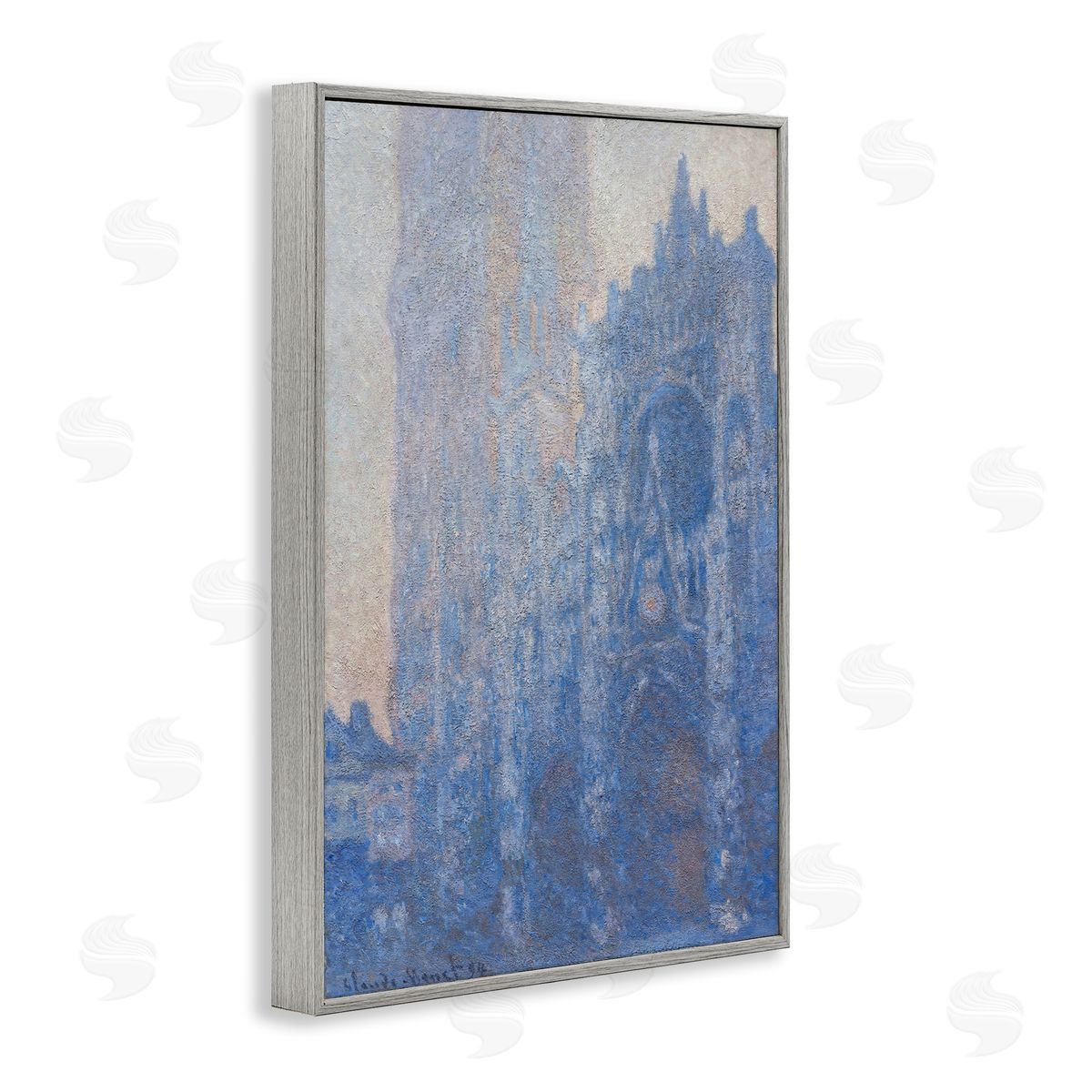 one1000paintings Classic Cathedral Façade Gray Framed Giclee Wall Art Print