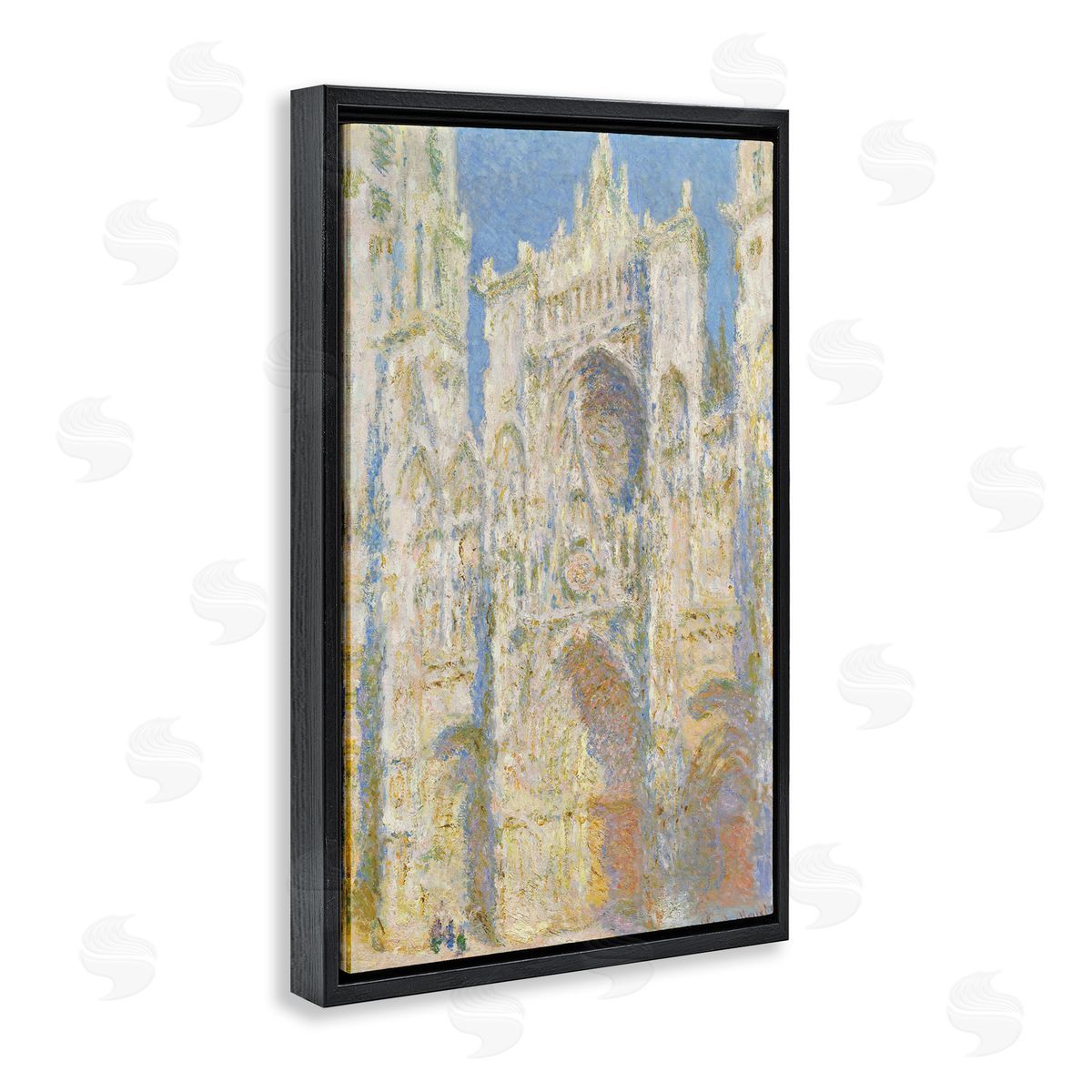 one1000paintings Classic Monet Cathedral Façade Black Floating Frame Canvas Wall Art Print