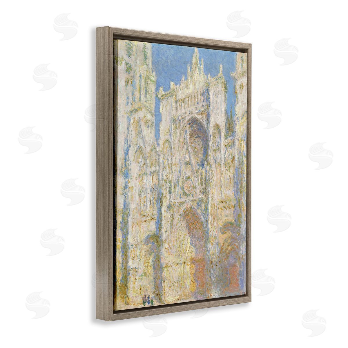 one1000paintings Classic Monet Cathedral Façade Brown Floating Frame Canvas Wall Art Print