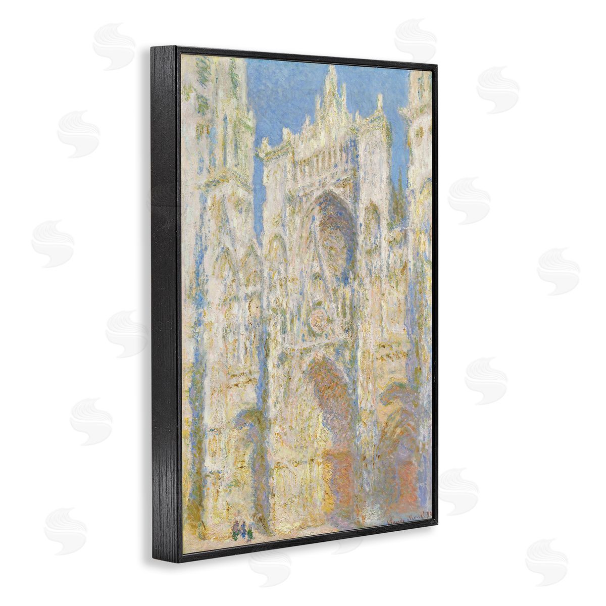 one1000paintings Classic Monet Cathedral Façade Black Framed Giclee Wall Art Print