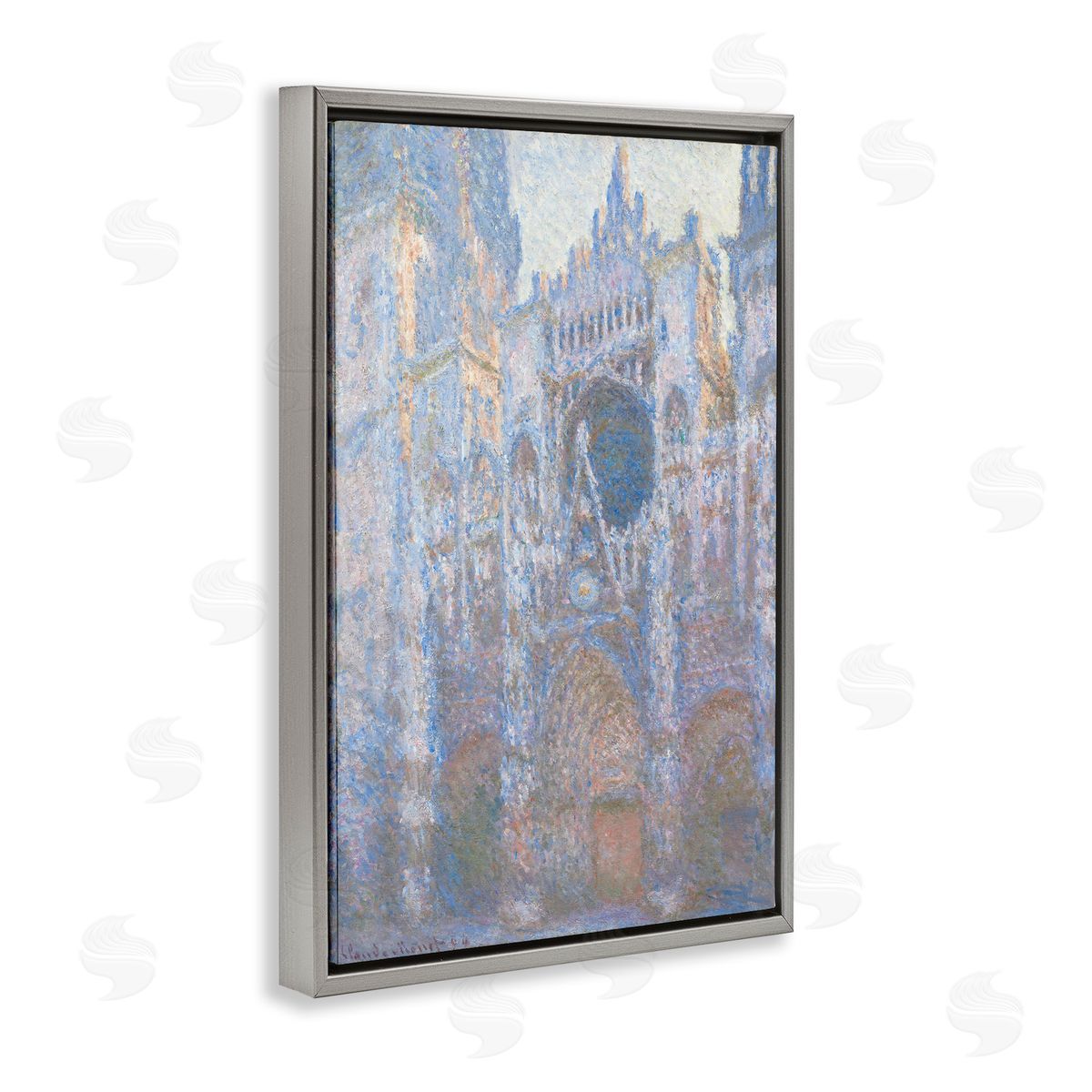 one1000paintings Classical Cathedral Façade Gray Floating Frame Canvas Wall Art Print