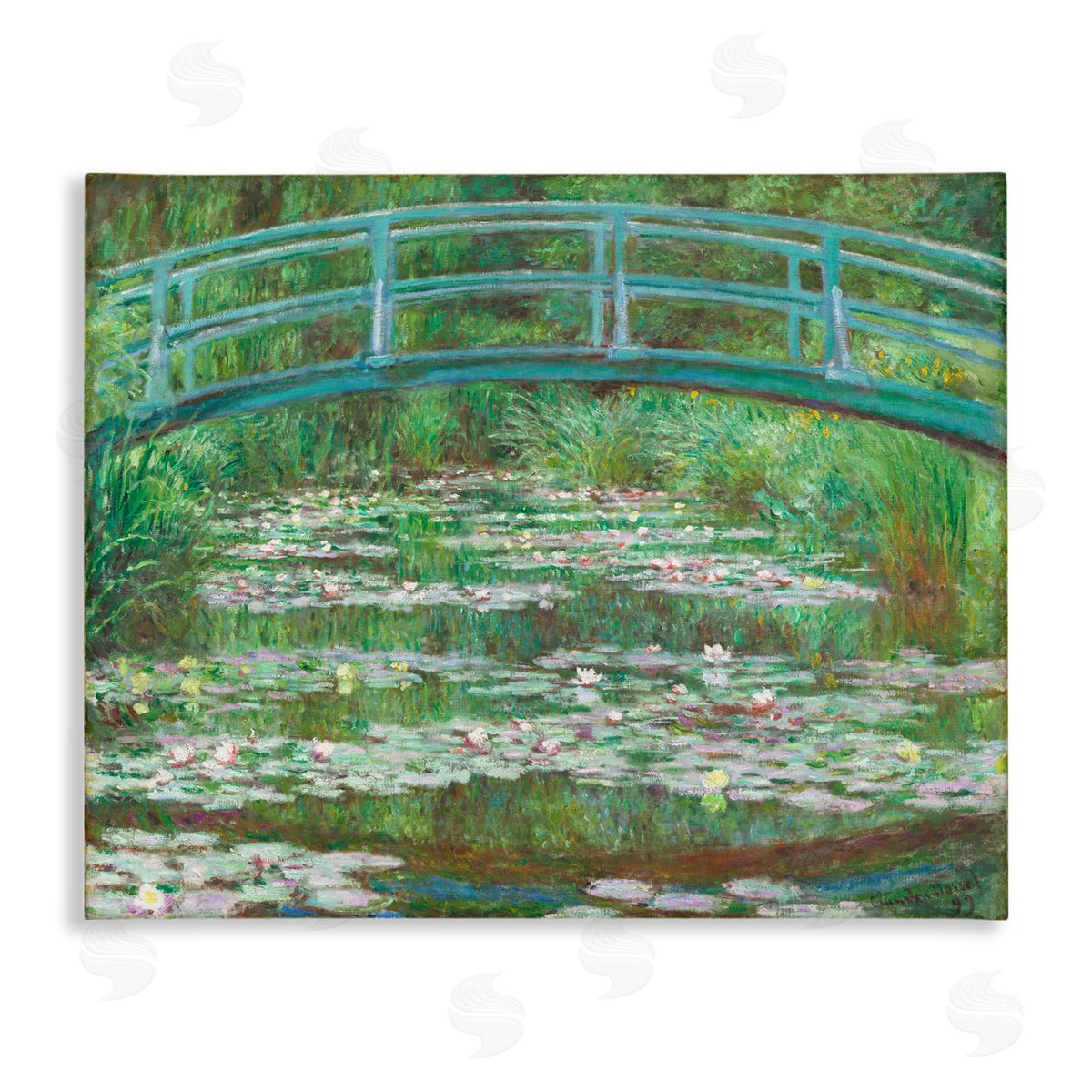 one1000paintings Classic Monet Japanese Footbridge Canvas Wall Art Print
