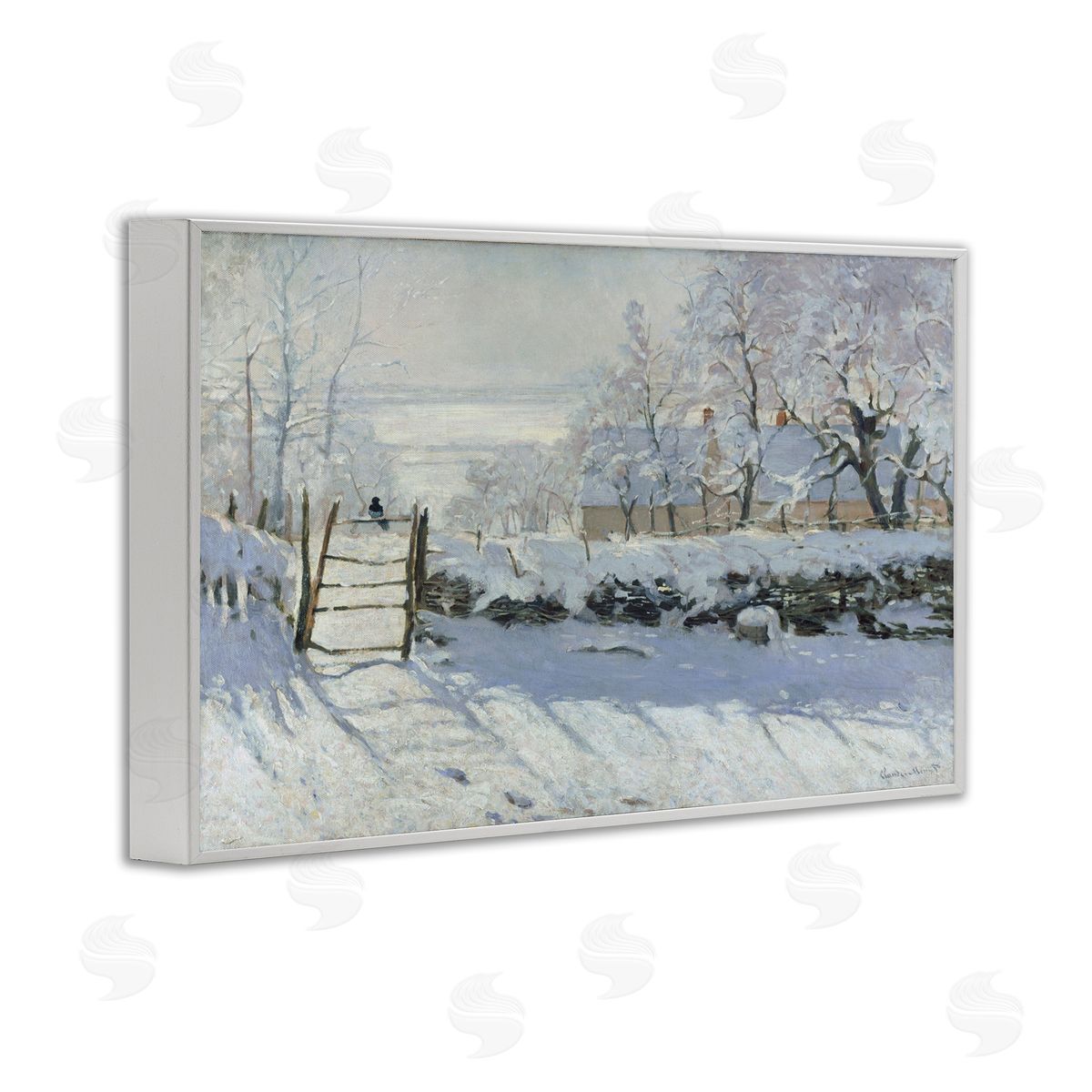 one1000paintings Classic Monet The Magpie White Framed Giclee Wall Art Print