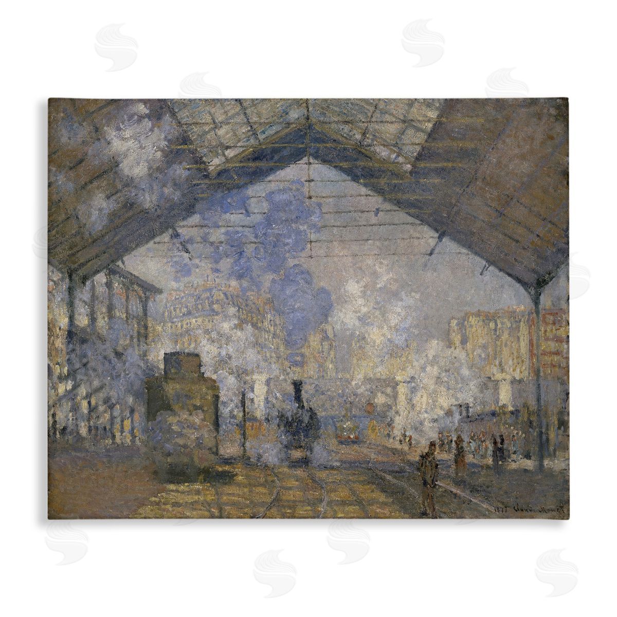 one1000paintings Classic Monet Saint-Lazare Station Canvas Wall Art Print
