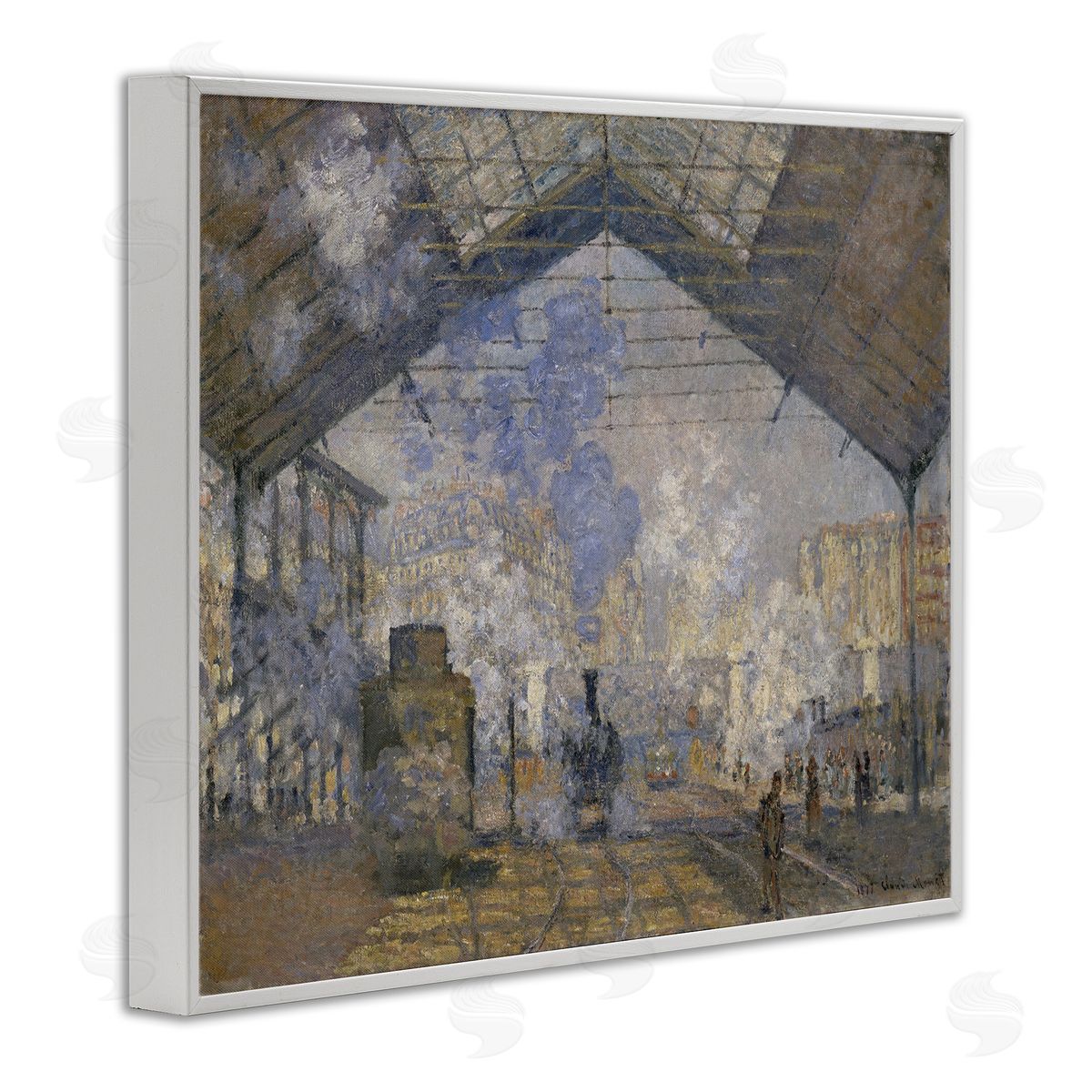 one1000paintings Classic Monet Saint-Lazare Station White Framed Giclee Wall Art Print