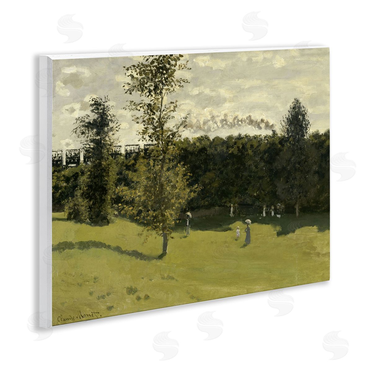 one1000paintings Classic Train in Countryside Wooden Wall Plaque Art Print