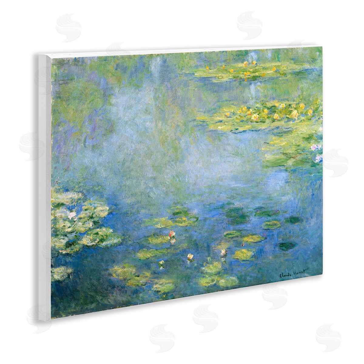 one1000paintings Classical Monet Green Water Lilies Wooden Wall Plaque Art Print