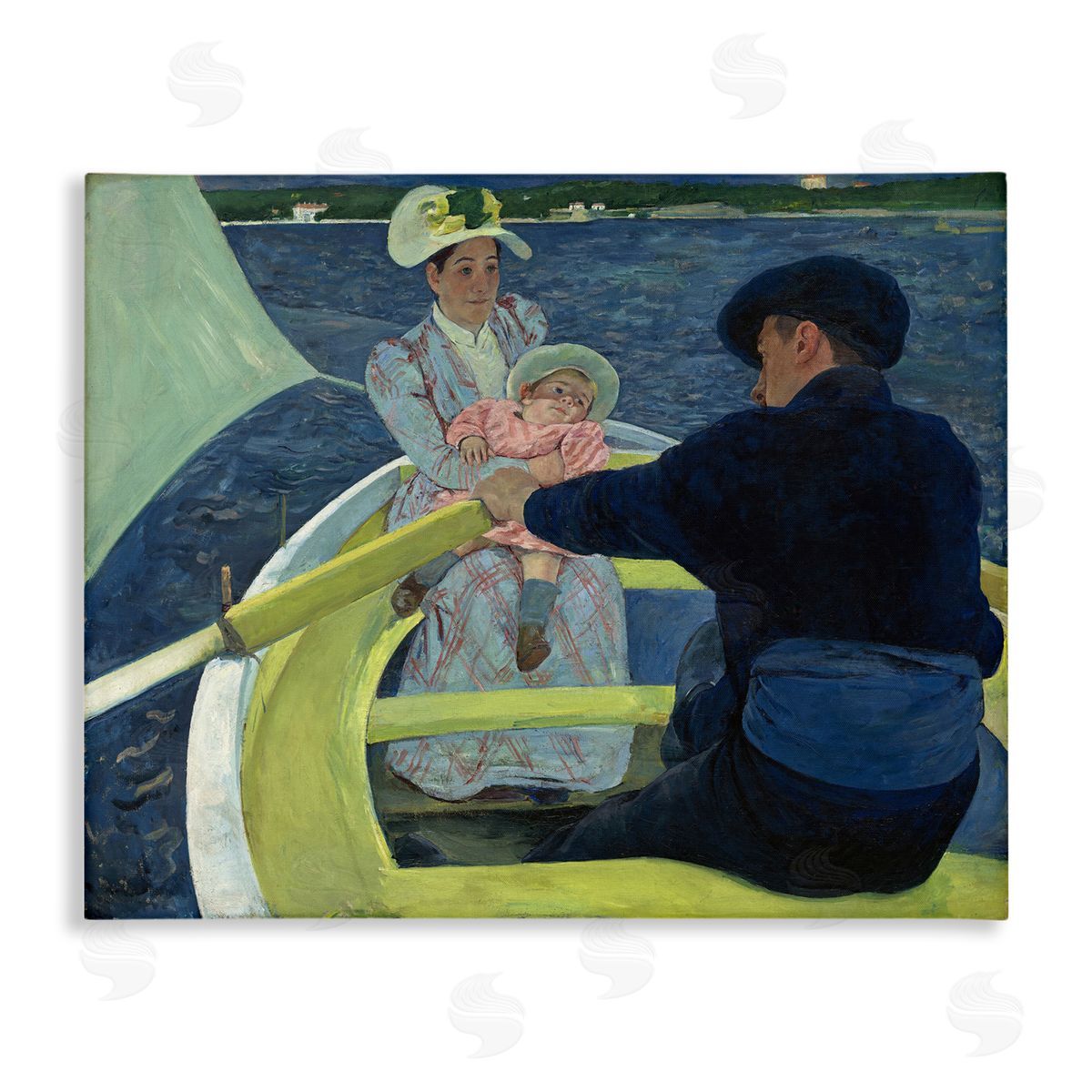 one1000paintings Classical Boating Party Canvas Wall Art Print