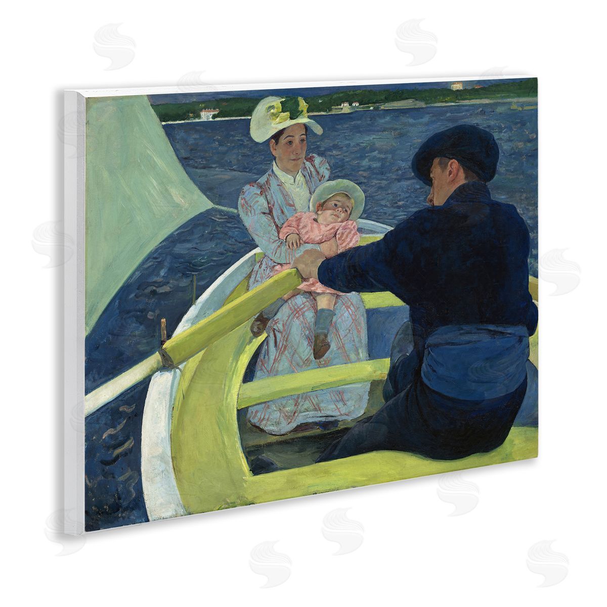 one1000paintings Classical Boating Party Wooden Wall Plaque Art Print