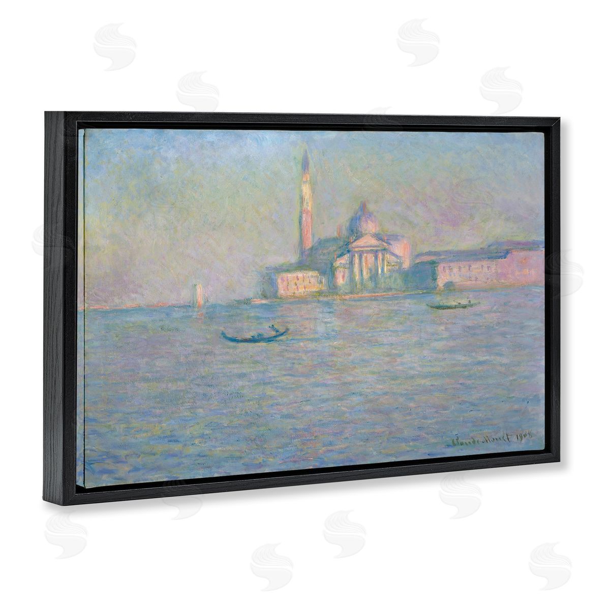 one1000paintings Classical Venice Church Black Floating Frame Canvas Wall Art Print