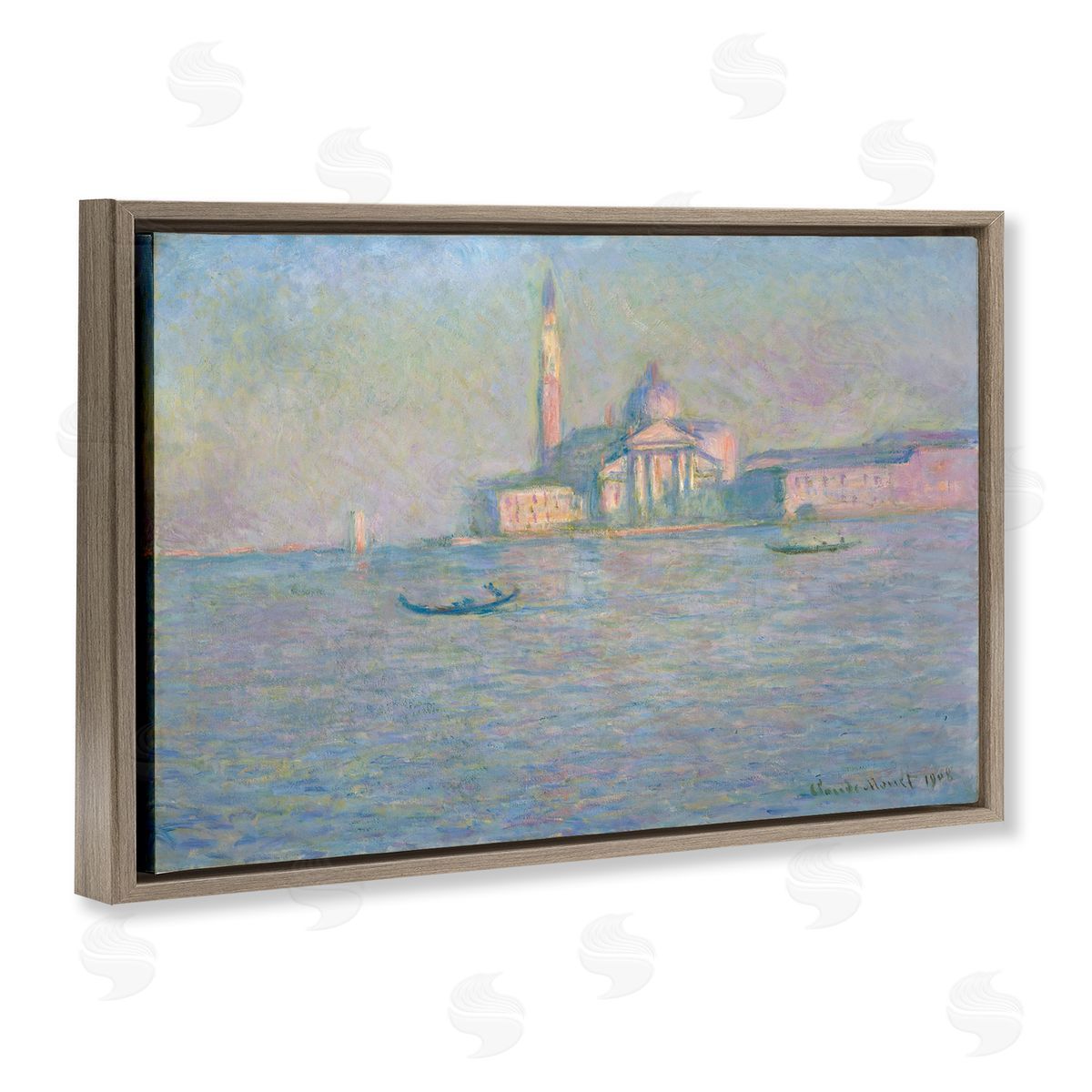 one1000paintings Classical Venice Church Brown Floating Frame Canvas Wall Art Print