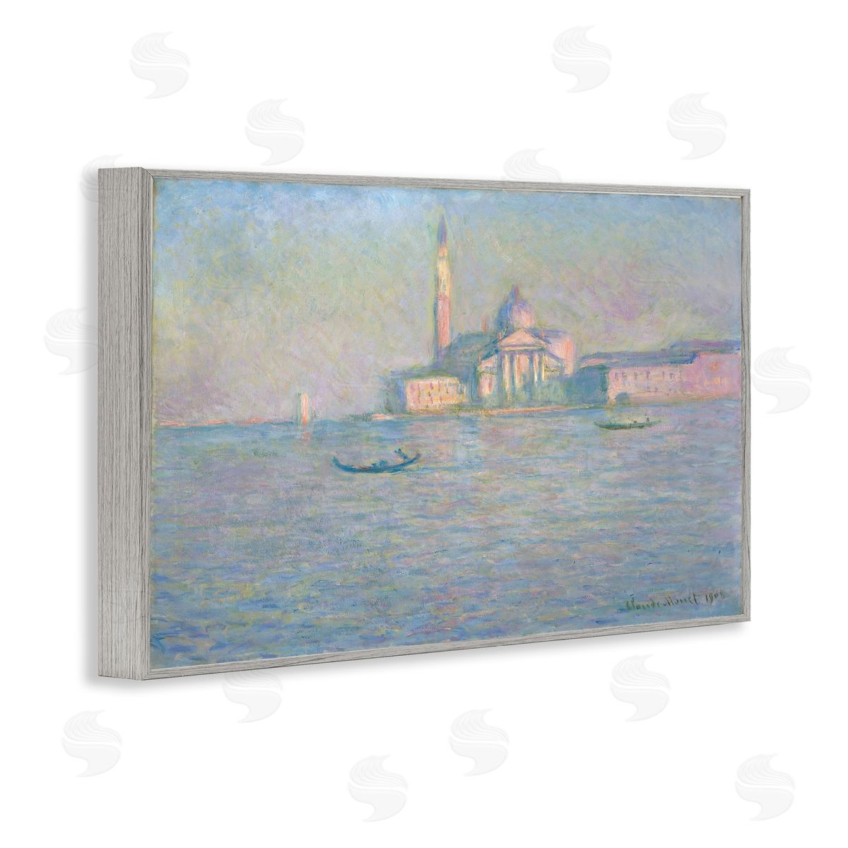 one1000paintings Classical Venice Church Gray Framed Giclee Wall Art Print