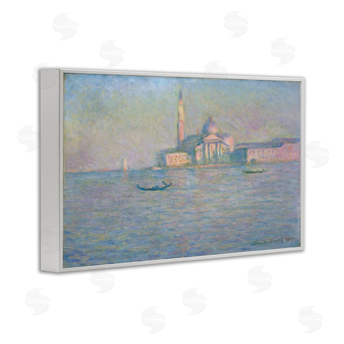 one1000paintings Classical Venice Church White Framed Giclee Wall Art Print