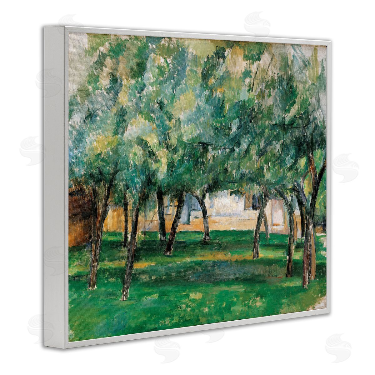 one1000paintings Classic Cezanne Farm in Normandy White Framed Giclee Wall Art Print