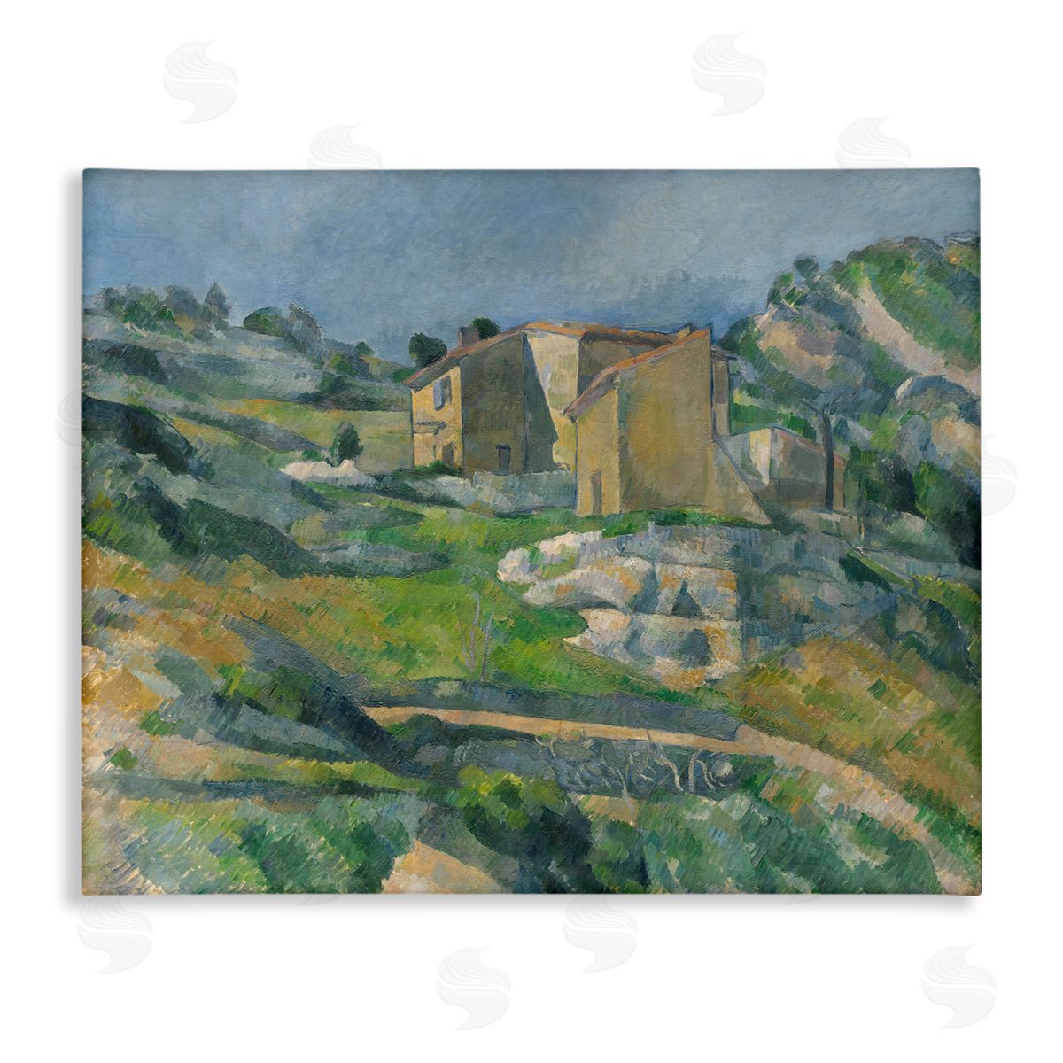 one1000paintings Classic Cezanne Houses in Provence Canvas Wall Art Print