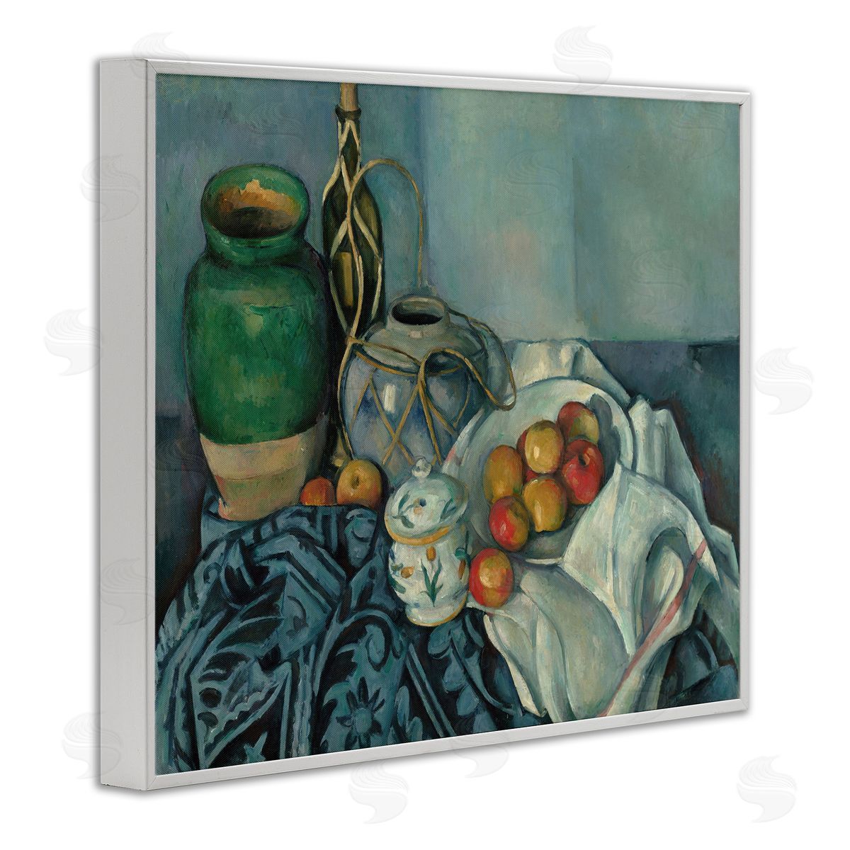 one1000paintings Classic Cezanne Apples Still Life White Framed Giclee Wall Art Print