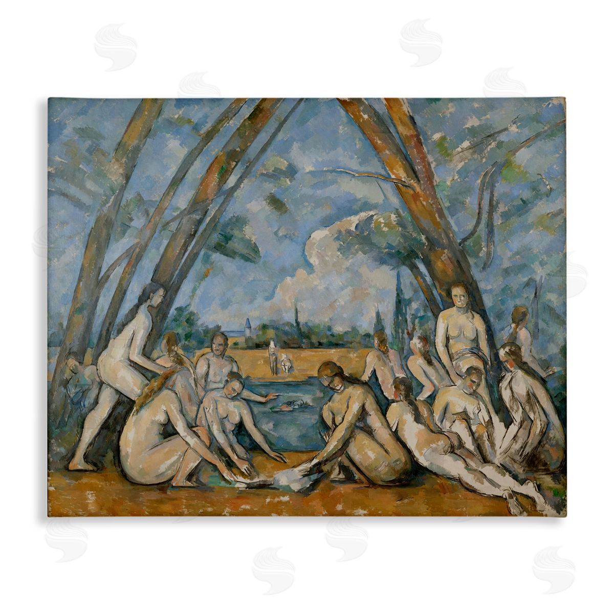 one1000paintings Classic Cezanne Large Bathers Canvas Wall Art Print