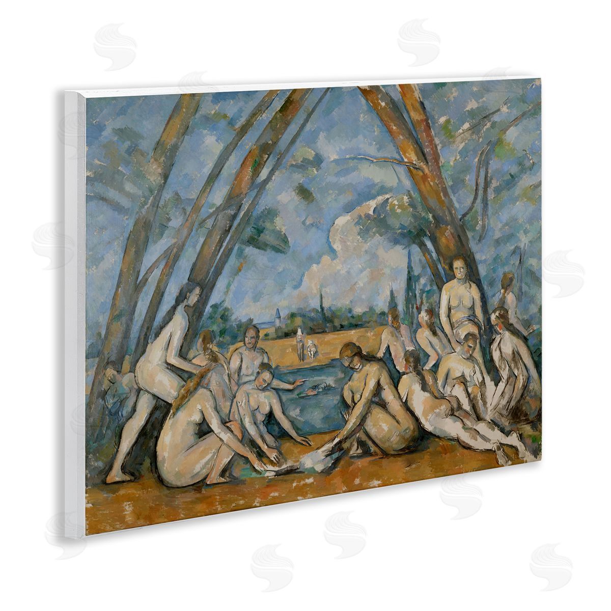one1000paintings Classic Cezanne Large Bathers Wooden Wall Plaque Art Print