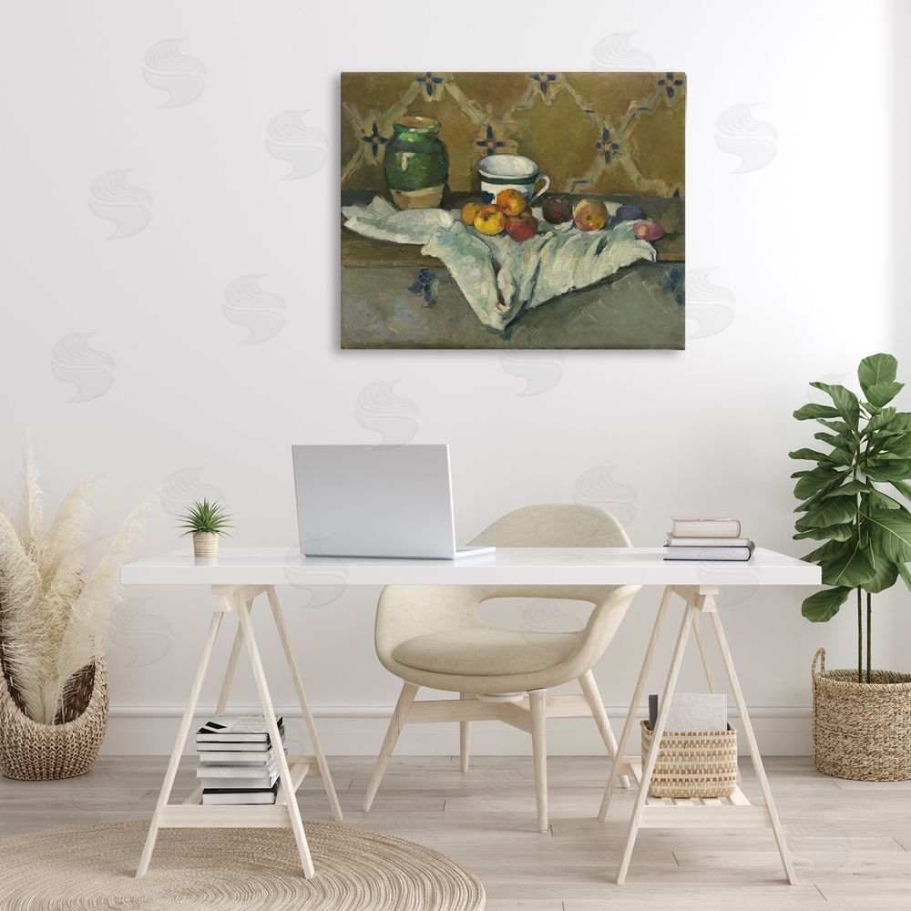 one1000paintings Classical Cezanne Still Life Canvas Wall Art Print in Room