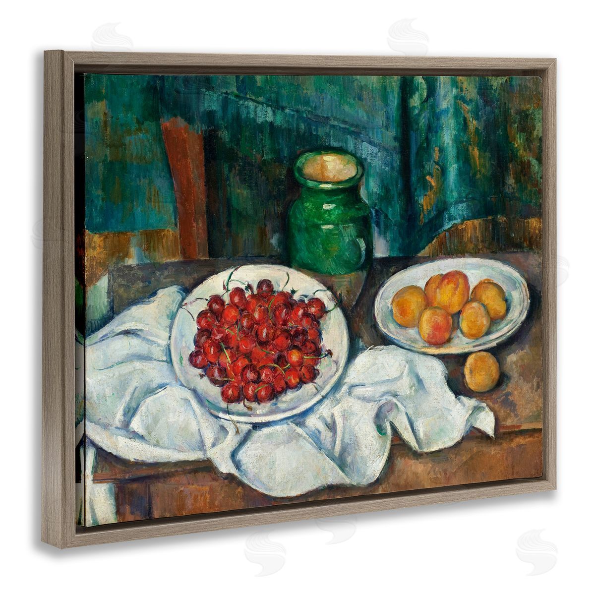 one1000paintings Classical Fruit Still Life Brown Floating Frame Canvas Wall Art Print