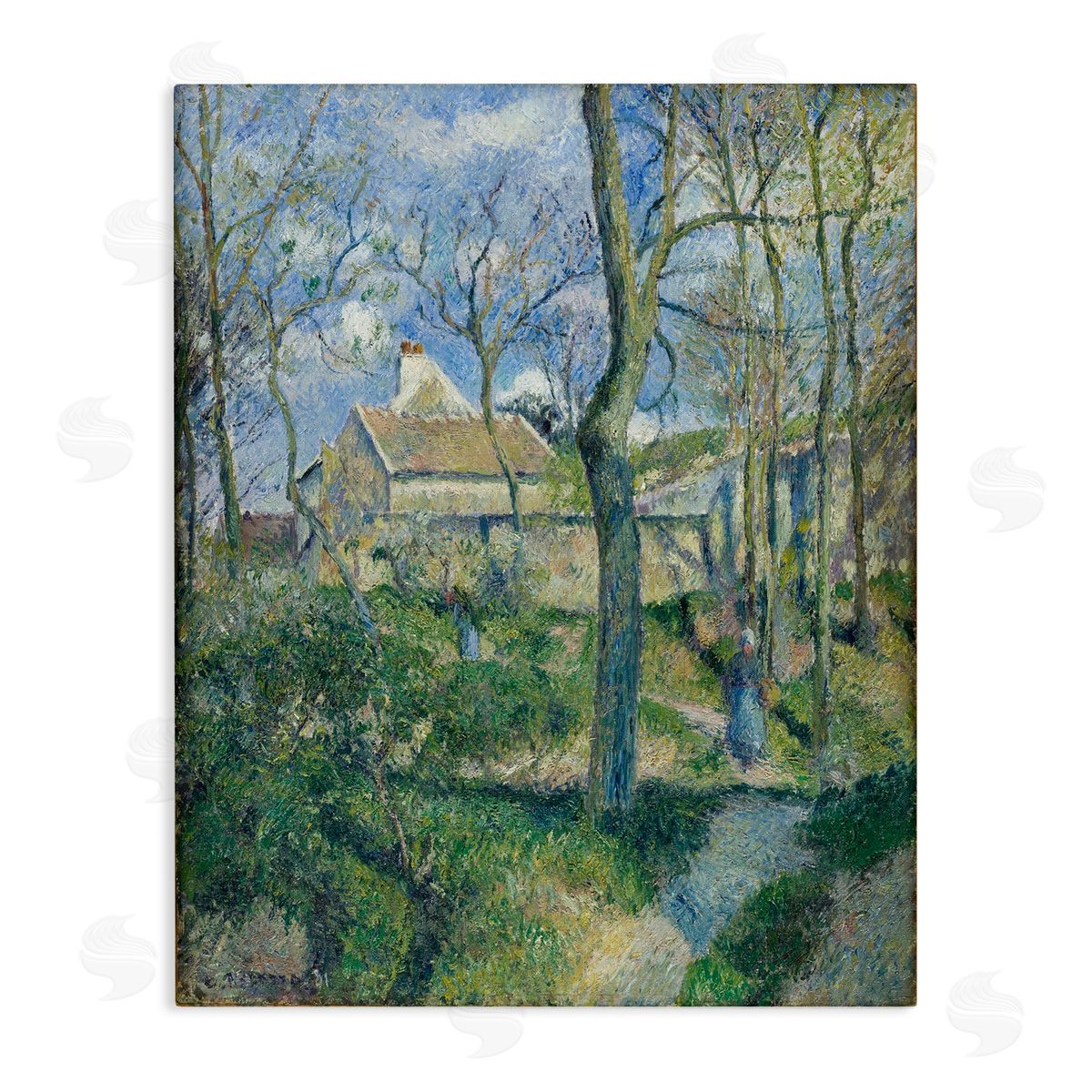 one1000paintings Classical Village Cezanne Painting Canvas Wall Art Print