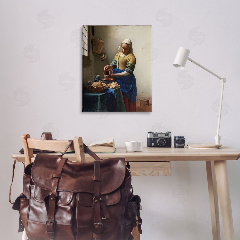 one1000paintings Classical Vermeer The Milkmaid Canvas Wall Art Print in Room