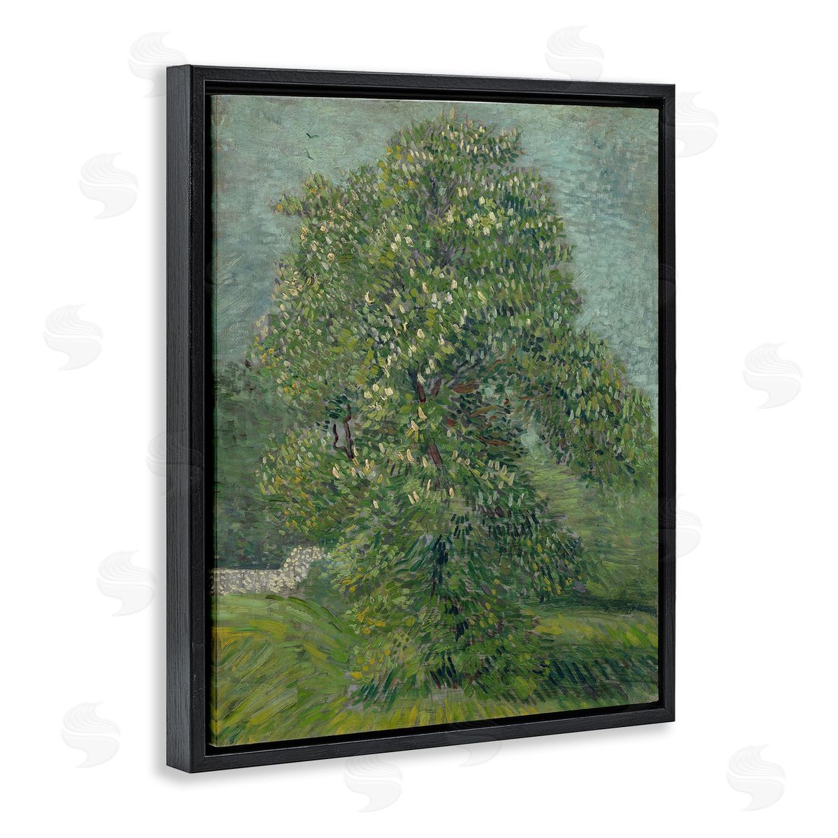 one1000paintings Classic Blooming Horse Chestnut Black Floating Frame Canvas Wall Art Print