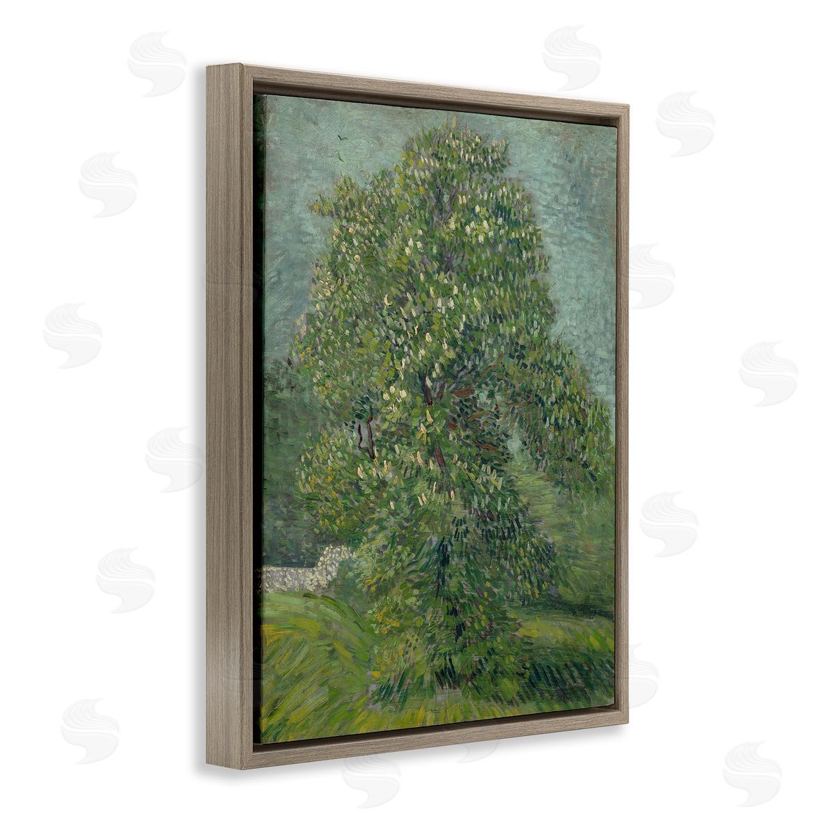 one1000paintings Classic Blooming Horse Chestnut Brown Floating Frame Canvas Wall Art Print