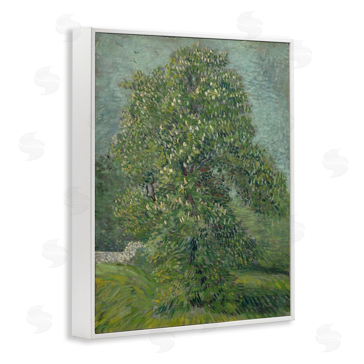 one1000paintings Classic Blooming Horse Chestnut White Framed Giclee Wall Art Print