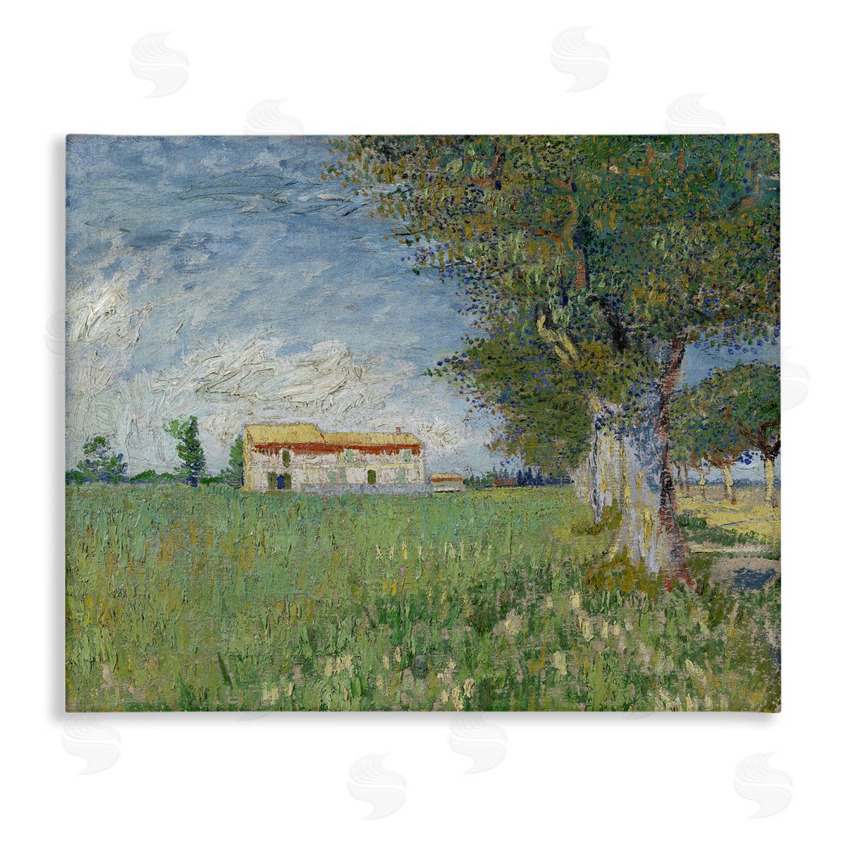 one1000paintings Van Gogh Farmhouse in Corn Canvas Wall Art Print