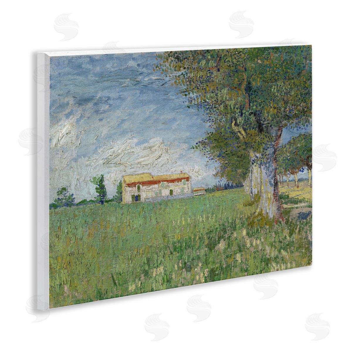 one1000paintings Van Gogh Farmhouse in Corn Wooden Wall Plaque Art Print
